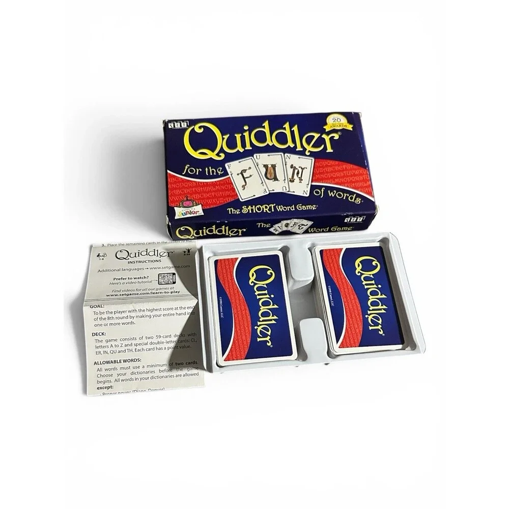 Quiddler for the FUN of Words Card Game , The Short Word Game, with instructions